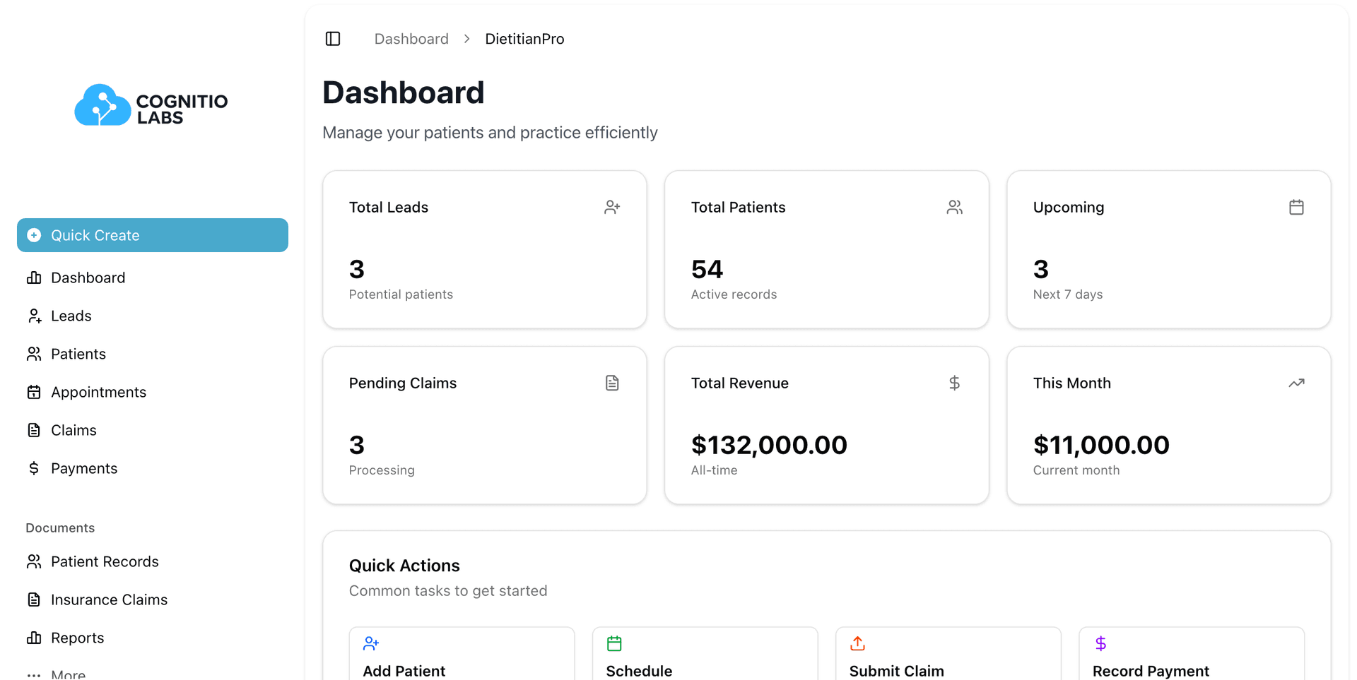 Coasync by Cognitio Labs Dashboard